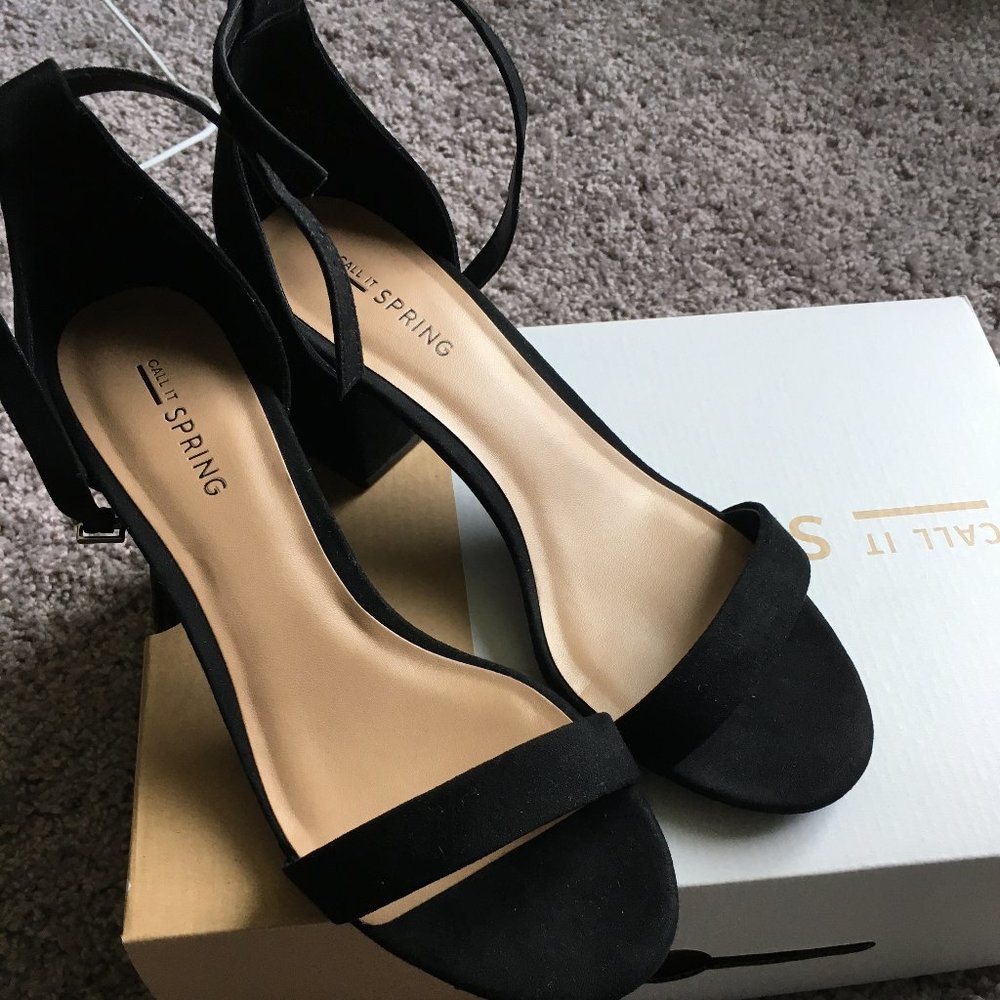 Call It Spring Womens Black Dress Sandals
